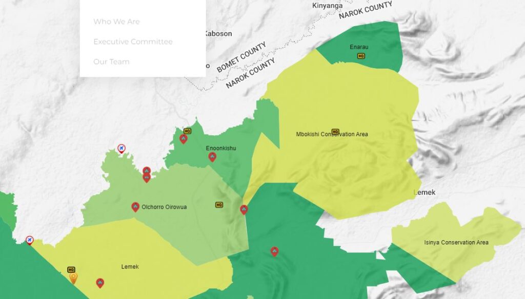 Map showing Enonkishu conservancy 