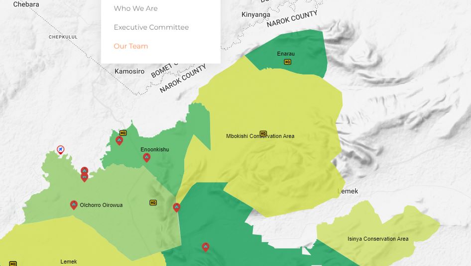 Map showing Mbokishi Conservancy map